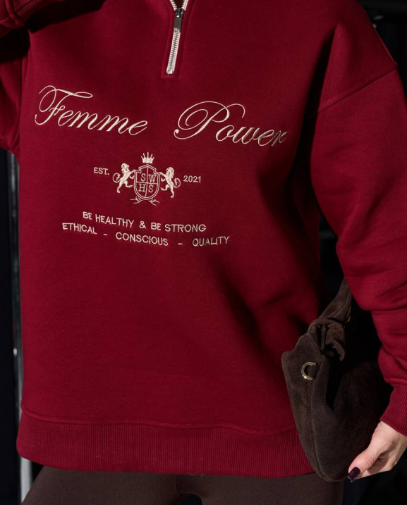 100 Світшот з короткою блискавкою утеплений з вишивкою